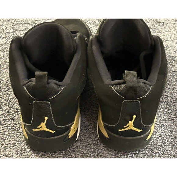 Nike Jordan Sz Flight Club 91 Shoes Black Metallic Gold 555470-031 Youth Size 1Y - Picture 5 of 7